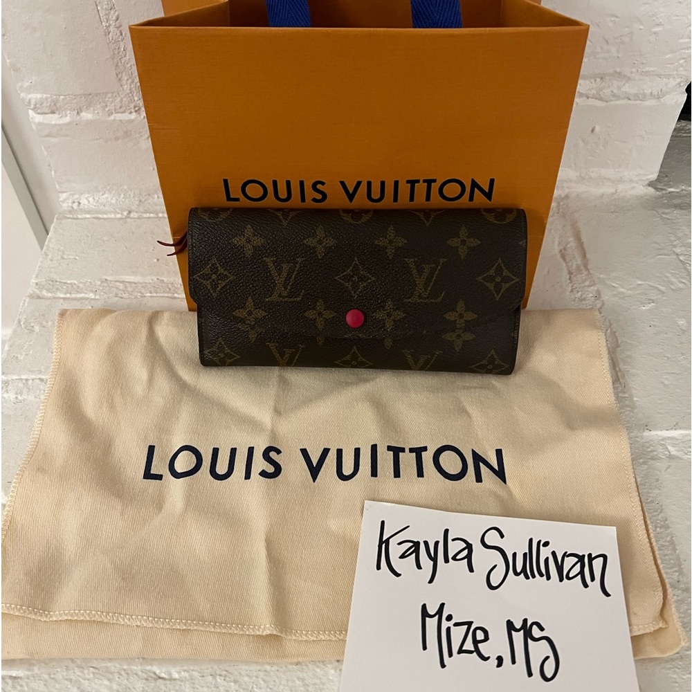 Louis Vuitton Emilie Wallet Monogram Red- Authentic